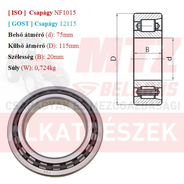 Csapágy NF1015 GPZгпз-36